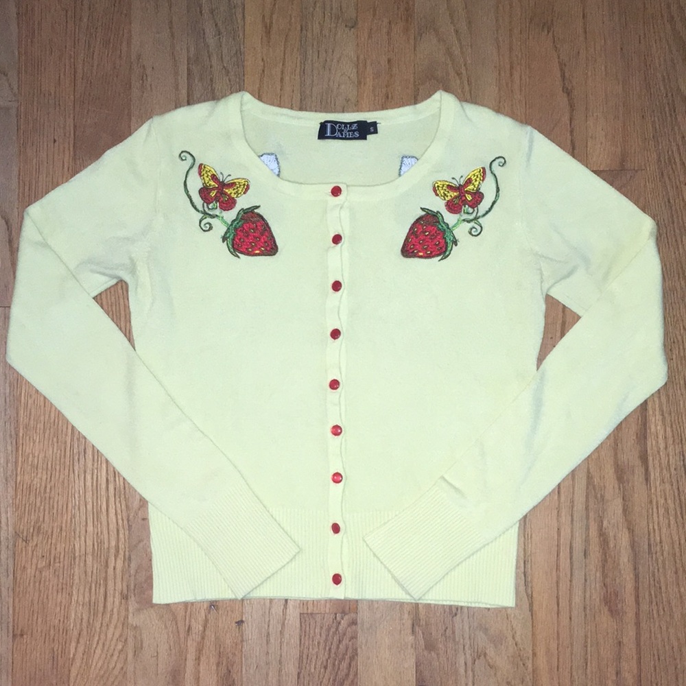Vintage Inspired 🍓Embroidered Cardigan